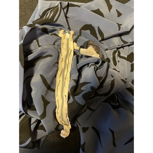 Vintage 90s Mark Stuart Blue Black High Neck Long Sleeve Blouse - Picture 10 of 14